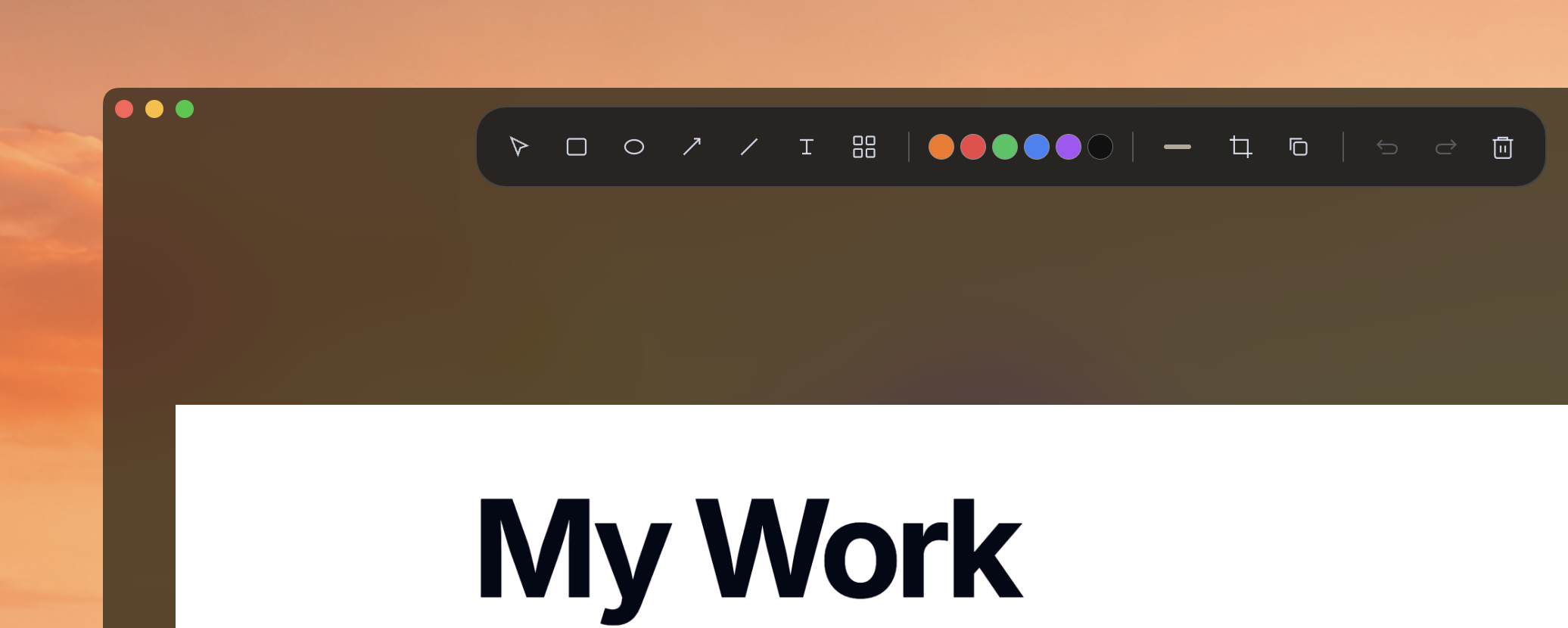 Orange Fuji annotation toolbar